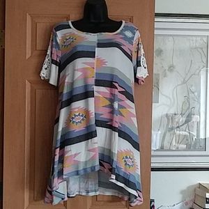 NWOT Shop basic usa aztec print top